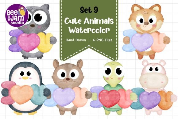 Download Cute Watercolor Animal Designs, PNG File - Cute watercolor animal Collection