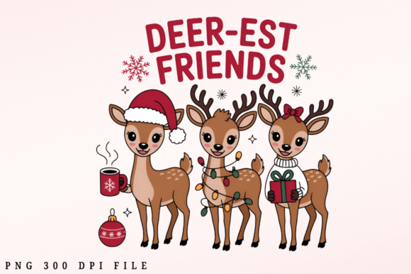 Download Christmas Cute Deer Friends Sublimation - Sublimation Collection