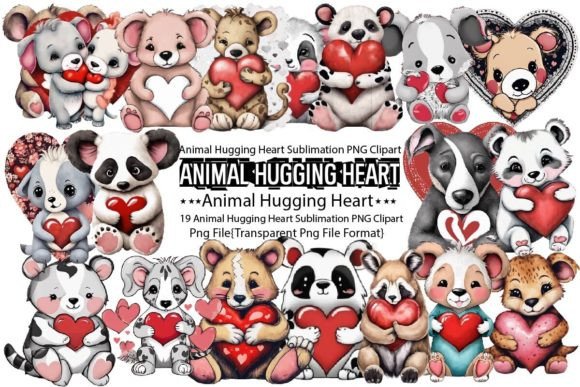 Download Animal Hugging Heart Sublimation - Sublimation Collection