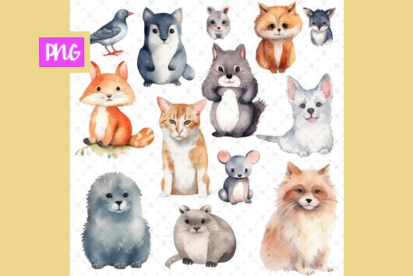 Download Cute Watercolor Animals Clipart - Cute watercolor animal Collection