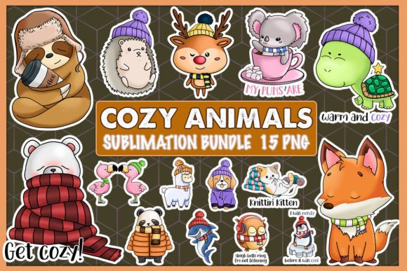 Download Cozy Animals Sublimation Bundle - Sublimation Collection