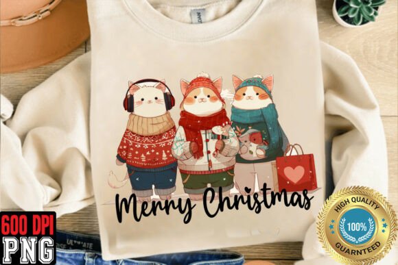 Download Merry Christmas Cats Sublimation - Sublimation Collection