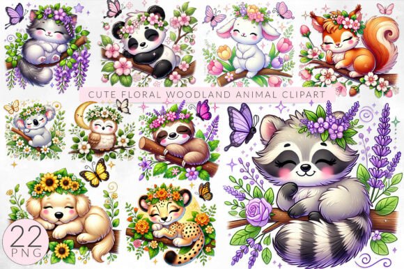 Download Cute Floral Woodland Animal Sublimation - Sublimation Collection