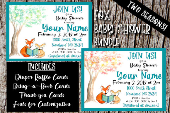 Download Fox Baby Shower Bundle with Fonts - Baby shower bundle Collection