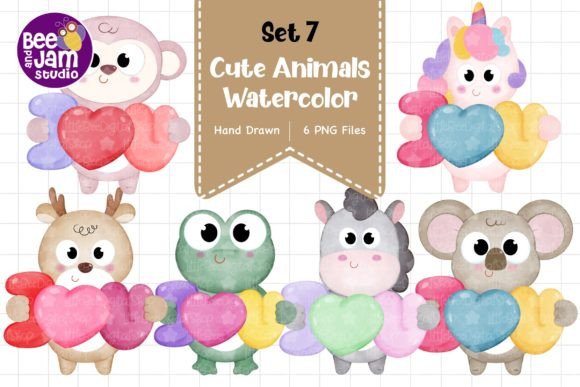 Download Cute Watercolor Animal Designs, PNG File - Cute watercolor animal Collection
