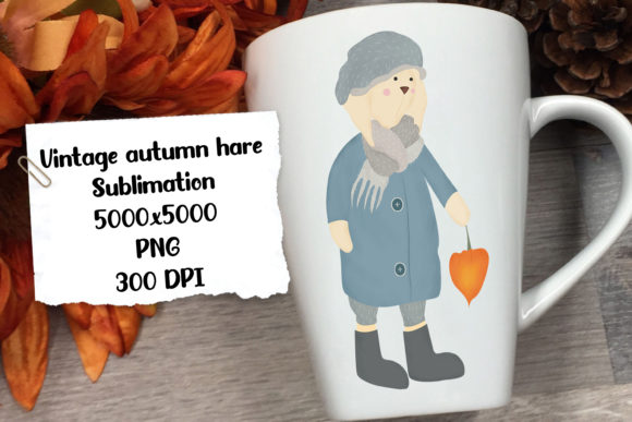 Download Vintage Autumn Hare Sublimation. - Sublimation Collection