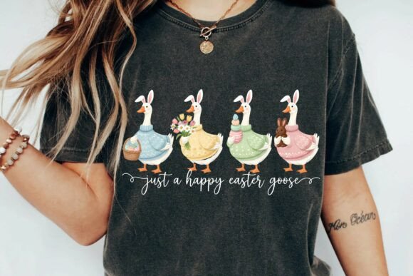 Download Just a Happy Easter Goose Cute Duck in Sweater Bunny Ears PNG - Duck Collection