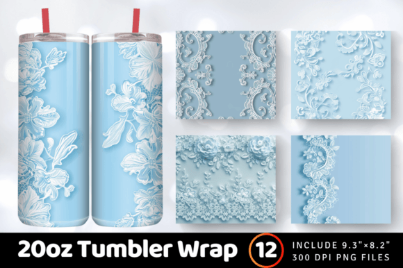 Download Bridal Baby Blue Laces Tumbler Wrap - Premium Resources