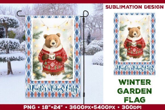Download Christmas Garden Flag Sublimation Design - Sublimation Collection