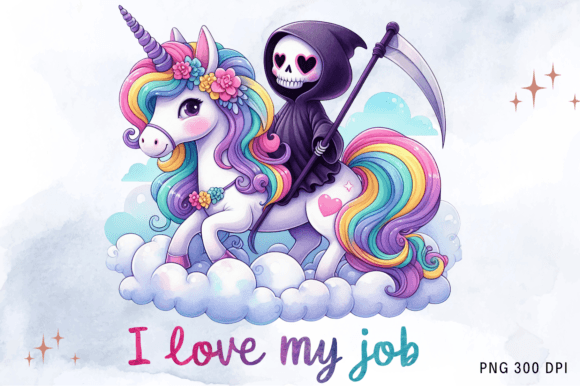 Download Funny Grim Reaper Unicorn Sublimation - Sublimation Collection