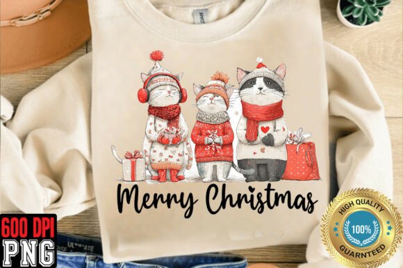 Download Merry Christmas Cats Sublimation - Sublimation Collection