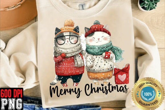 Download Merry Christmas Cats Sublimation - Sublimation Collection