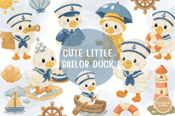Download Cute Little Sailor Duck Clipart - Duck Collection