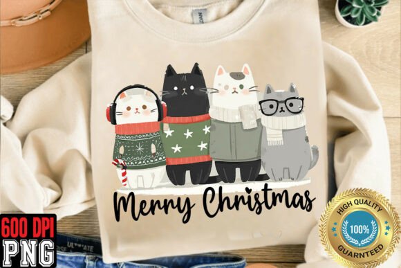 Download Merry Christmas Cats Sublimation - Sublimation Collection
