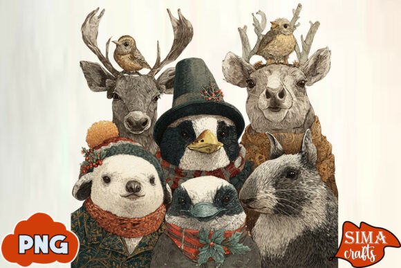 Download Quirky Animals Christmas Sublimation - Sublimation Collection
