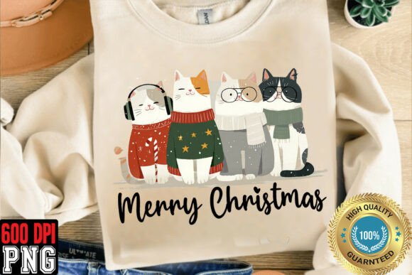 Download Merry Christmas Cats Sublimation - Sublimation Collection