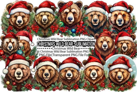 Download Christmas Wild Bear Sublimation Bundle - Sublimation Collection