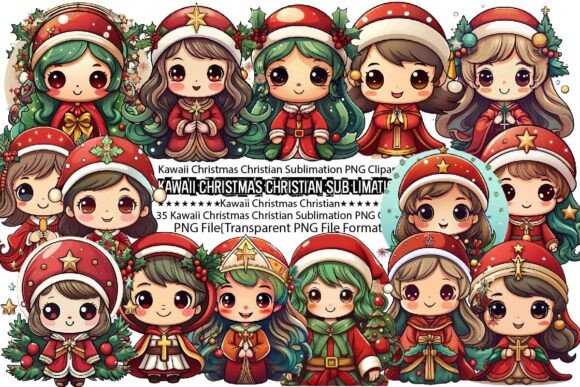 Download Kawaii Christmas Christian Sublimation - Sublimation Collection