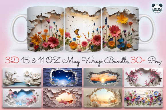 Download 3D Landscape Mug Wrap Sublimation Bundle - Premium Resources