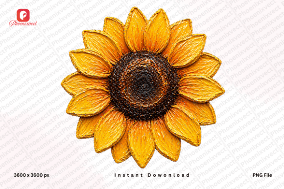 Download Hand Painted Rustic Sunflower PNG - Rustic Collection