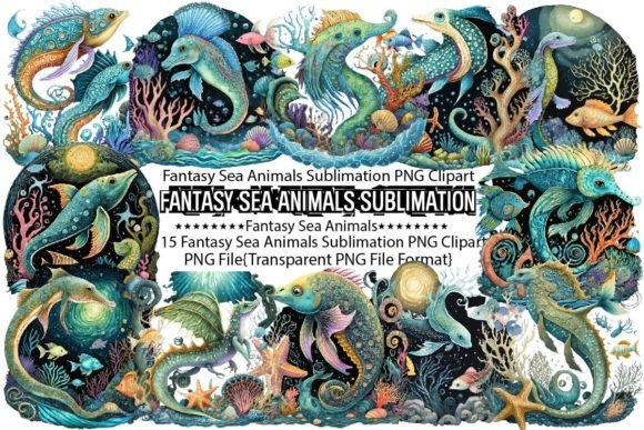 Download Fantasy Sea Animals Sublimation Bundle - Sublimation Collection