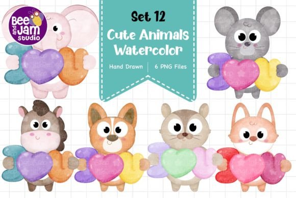 Download Cute Watercolor Animal Designs, PNG File - Cute watercolor animal Collection