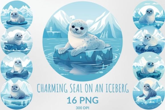 Download Charming Seal on an Iceberg Sublimation - Sublimation Collection